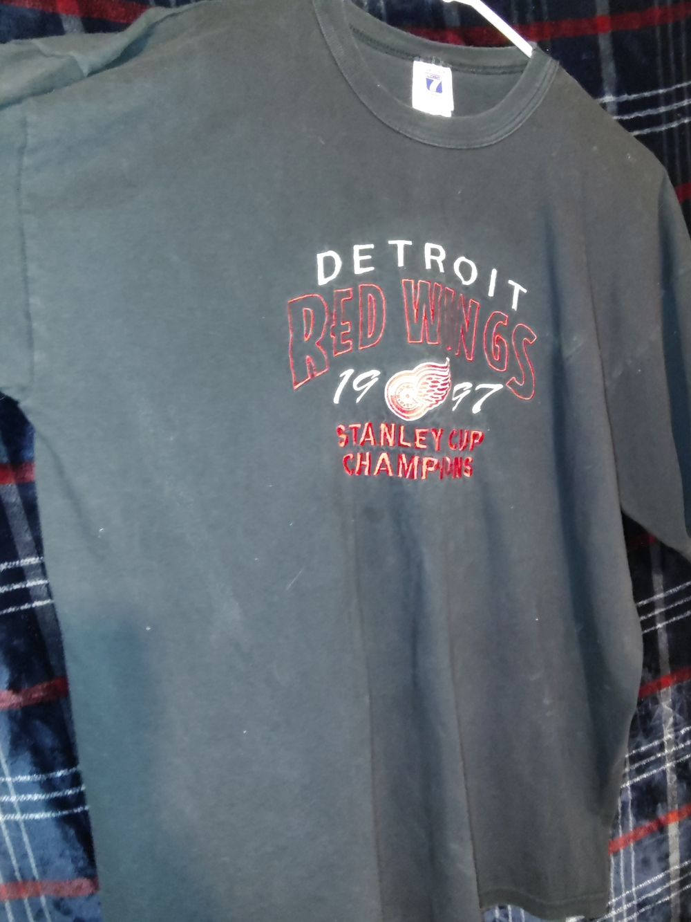 LOGO 7 Detroit Red Wings Black Graphic Tee